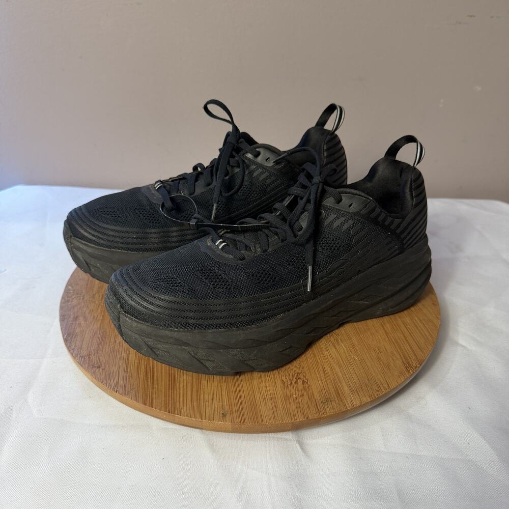 Hoka One One W Bondi 6 Womens Size 11 Triple Black Athletic Running Shoe